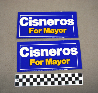 Object: Bumper Sticker (Henry Cisneros for Mayor Bumper Sticker)
